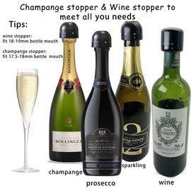 Champagne and Wine stoppers, (6Pack) SunDiao Champagne and Wine Sealer, Reusable Silicone Leakproof Champagne & Wine Stoppers, Keep Champagne and Wine Fresh