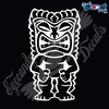 Eyecandy Decals Tiki Statue Detailed 6" White Decal Sticker