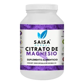 Citrato Magnesio 500 1000 Cápsulas Saisa Herbal Suplemento Alimenticio Anticalambres Energía Relajación Muscular