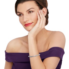 Ross-Simons 16.00 ct. t.w. CZ Tennis Bracelet in Sterling Silver. 8 inches