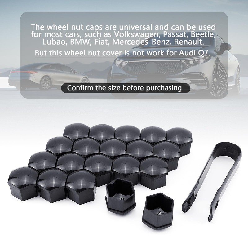 CIXLOGIC 20pcs Wheel Bolt Nut Cap Hexagonal Tire Nut Covers