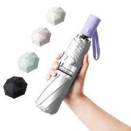 BAODINI Small UV Protection Travel Automatic Umbrella Compact for Rain and Sun UPF 50+ Windproof Portable 42 inch Umbrella for Women and Men