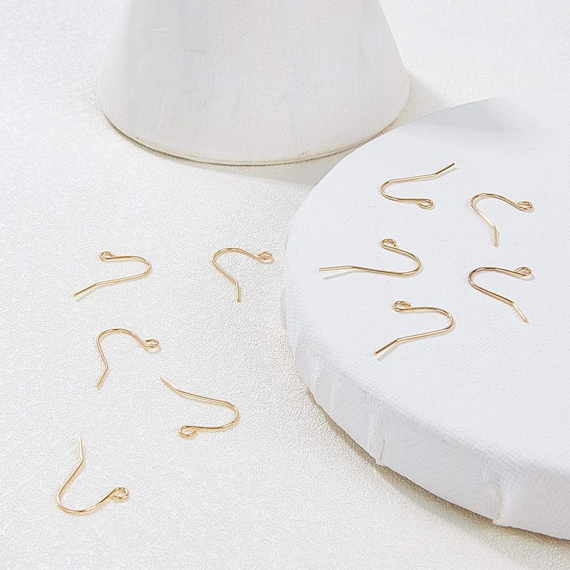 BENECREAT 100pcs 18K Gold Plated French Earring Hooks with Loop