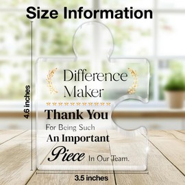 Team Gifts for Employees, Thank You Appreciation Gift for Coworkers Colleagues Employees, Best Team Ever Gifts Difference Maker Acrylic Puzzle Piece Plaque Office Decor