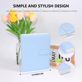 Aisnyho Instant Camera Case with 256 Pockets Photo Album for Instax Mini 12 11 9 8 Camera (Pastel Blue)
