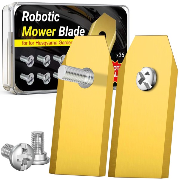 VIBINHO 36 Stück Mähroboter Klingen, Mähroboter Messer mit 36 Schrauben,