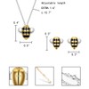 EleQueen 925 Sterling Silver Cute Bee Pendant Choker Necklaces Stud
