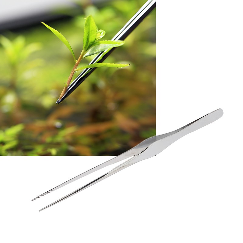 Aquarium Tweezers Long Handle Straight Stainless Steel Multifunction Fish Tank