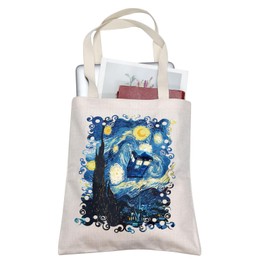 TOBGBE Dr Who Gifts Police Box TV Show Inspired Canvas Bags For Women Doctor TV Show Merchandise For Fan (Police Box Tote CA)