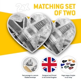 2 x Heart Vinyl Stickers 10 cm - British Pop Rock Guitar Music England 36983