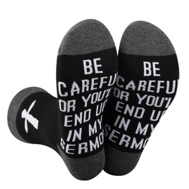 BDPWS Pastor Gift Be Careful Or You'll End Up In My Sermon Socks Jesus Pastor Gift Preacher Minister Gift Religious Christian (US, Alpha, One Size, Regular, Regular, Careful Sermon)