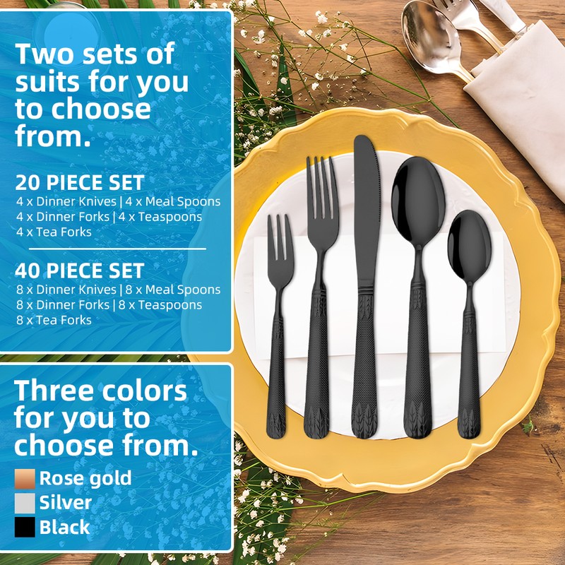 20 Pieces Silverware Set Premium Stainless Steel Flatware Set Service