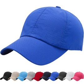 DURINM Trucker Cap for Mens Breathable Mesh Baseball Cap Quick Dry Ultralight Outdoor Sports Adjustable Plain Trucker Mesh Back Casual Summer Sun Hat for Unisex Lightweight Royal Blue