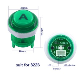 SJ@JX Arcade Stick DIY Kit 10x Buttons with Logo LED MX 8 Way Joystick USB Encoder for PC MAME Raspberry Pi Color Mix