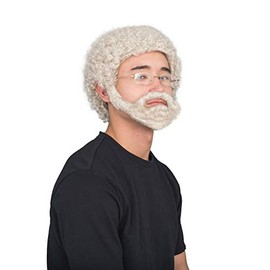 Costume Agent Uncle Drew Adult Hallloween Costume Accessory Wig Beard and Glasses Set Gray