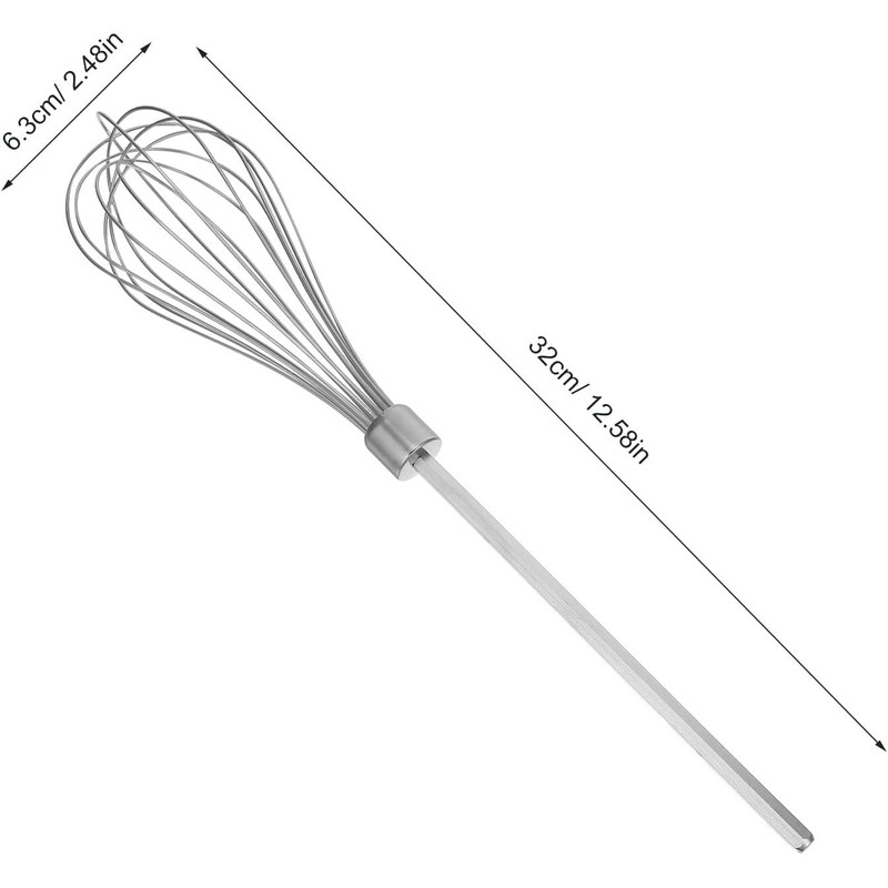 Batidor Manual de Acero Inoxidable para Batidoras, Varilla Engrosada para