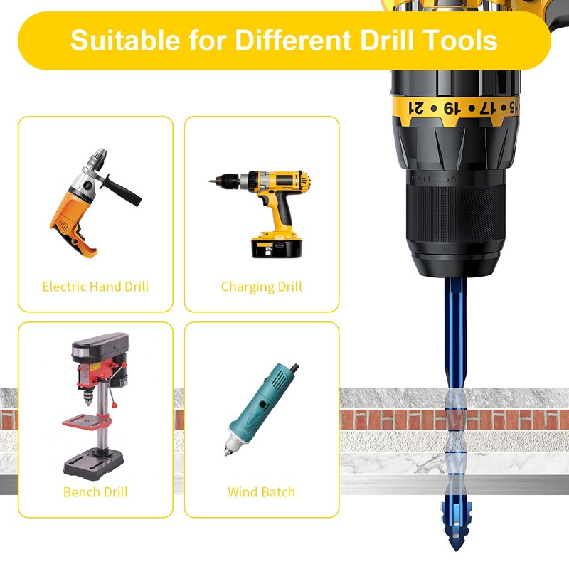 Upgraded 8 Pcs Serrated Masonry Drill Bit Set, 6-14mm (1/4