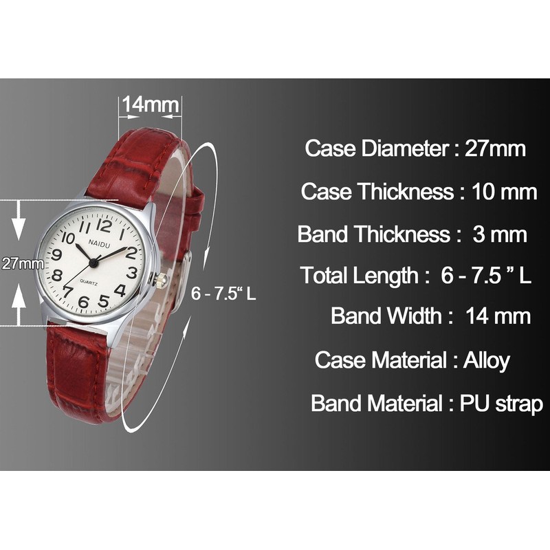 MANIFO Women’s Classical Arabic Numerals Analog Quartz Wrist Watch Black