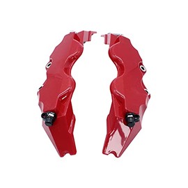 TAKPART 2 pieces brake caliper protection cover, aluminium brake calliper cover for wheel hub, 14-15 inches, medium (red)
