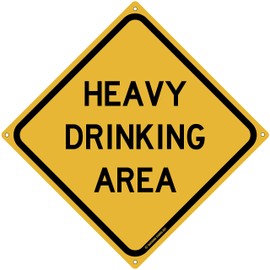 Heavy Drinking Area 12" x 12" Funny Tin Road Sign Man Cave Home Bar Decor