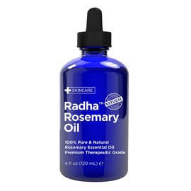 Radha Beauty - 4 oz. Rosemary Essential Oil - 100% Pure Therapeutic Grade, Steam Distilled for Aromatherapy, Relaxation, Scalp, Healthy Hair Growth, Dry Skin, DIY Essential Oil