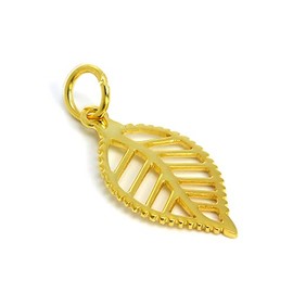jewellerybox Gold Dipped Sterling Silver Cut Out Leaf Charm