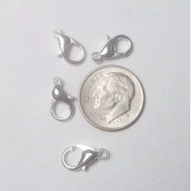 4pcs Silver Plated Lobster Clasp Necklace Bracelet Jewelry DIY Chain Ring Hook