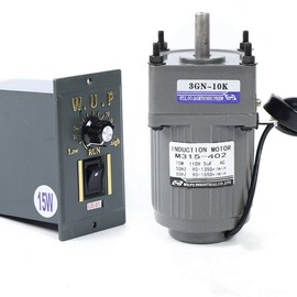 Electric Gear Motor, AC110v 15W 10K Adjustable Variable Speed Single-Phase Gear Reduction Motor 125 RPM/min with Speed Controller