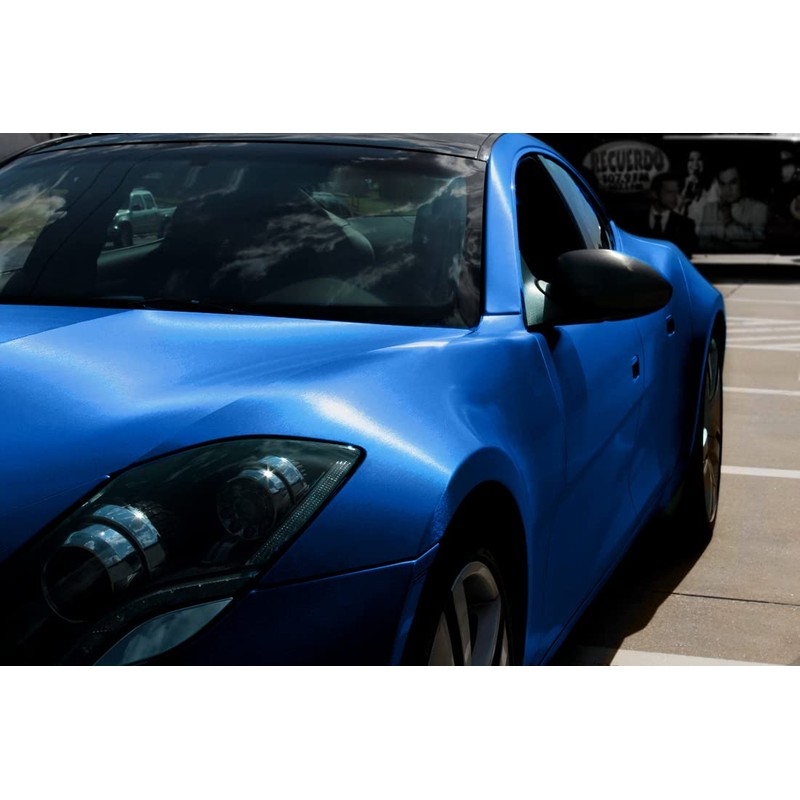 VViViD Metallic Blue Brushed Metal Vinyl Wrap Roll XPO Air