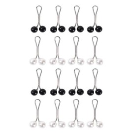 SURALIN 16 Pieces Muslim Hijab Pin Clip Beads Clip Scarf Pin Women's Hijab Brooch Clip Pearl Safety Pin Jumper U Shape Safety Pin