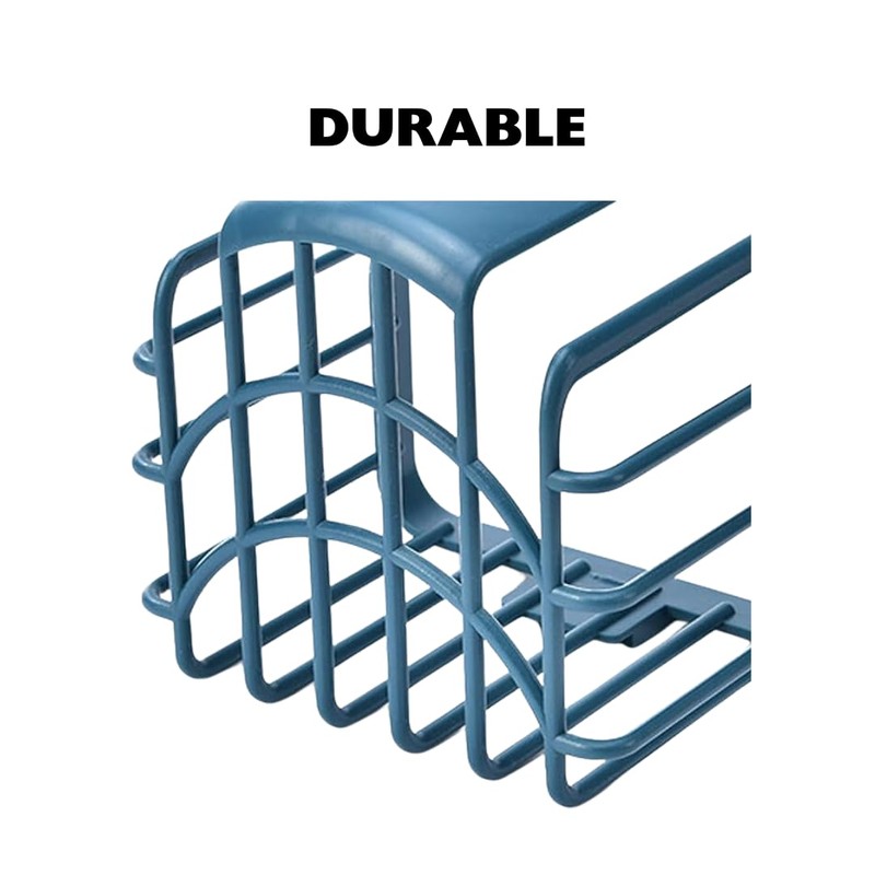 Versatile White Adhesive Basket Holder: Bathroom, Kitchen, Sponge, Sink Storage