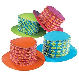 Fun Express Accordion Party Hats - Set of 12 - mad hatter tea party decorations