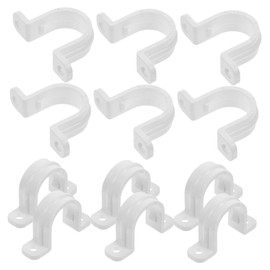 LALAFINA 3sets Pvc Pipe Strap Clamps Heavy Duty U Shaped Tube Clips for Secure Fixation Walls Cylindrical Structures Reliable Easy Installation 30pcs*3