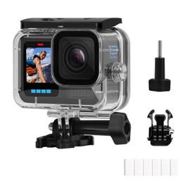 60M/196FT Waterproof Case for Go Pro Hero 13/12/11/10/9 Black, Protective Underwater Dive Housing Shell with Bracket Accessories for Go Pro Hero 13/12/11/10/9 black Action Camera