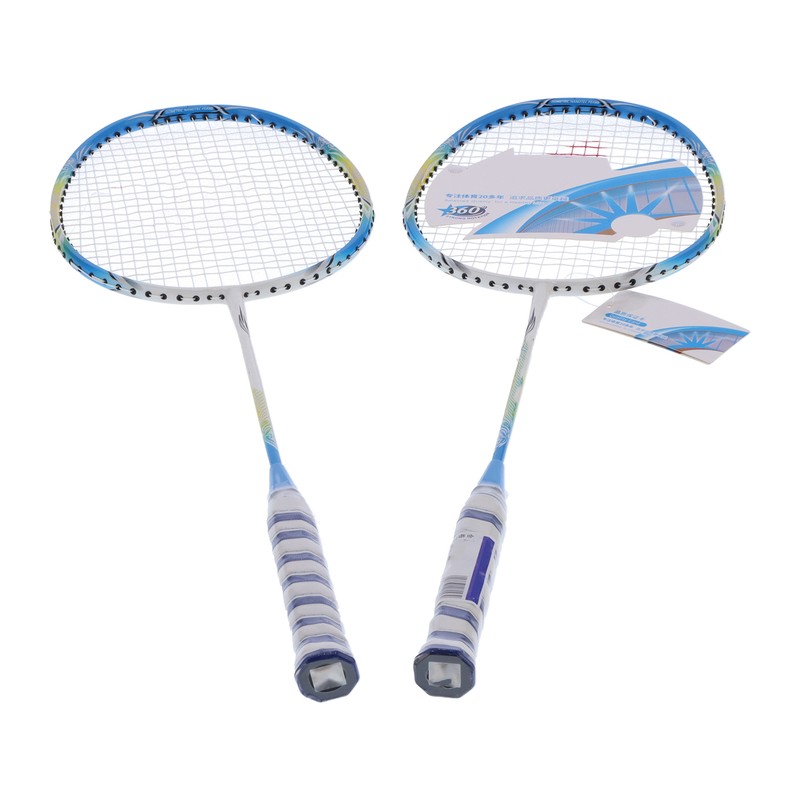 2 Player Badminton Racquets Set Lightweight Full Carbon Double Rackets