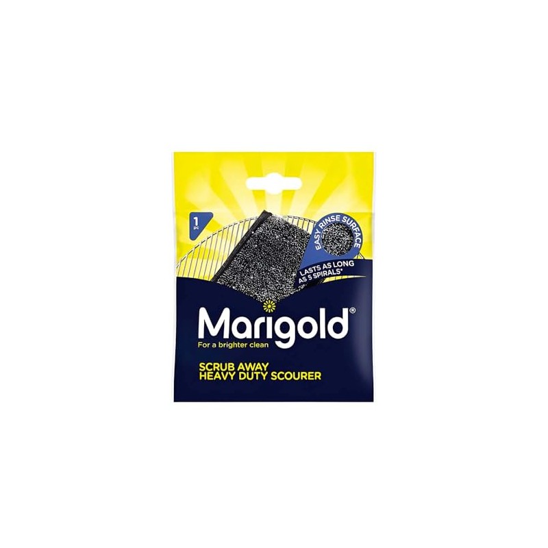 Marigold Scrub Heavy Duty Stainless Steel Scourer | Sponge-Filled Non-Scratch