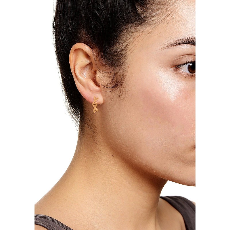 ScienceFox DNA Helix Stud Earrings 925 Sterling Silver in Silver