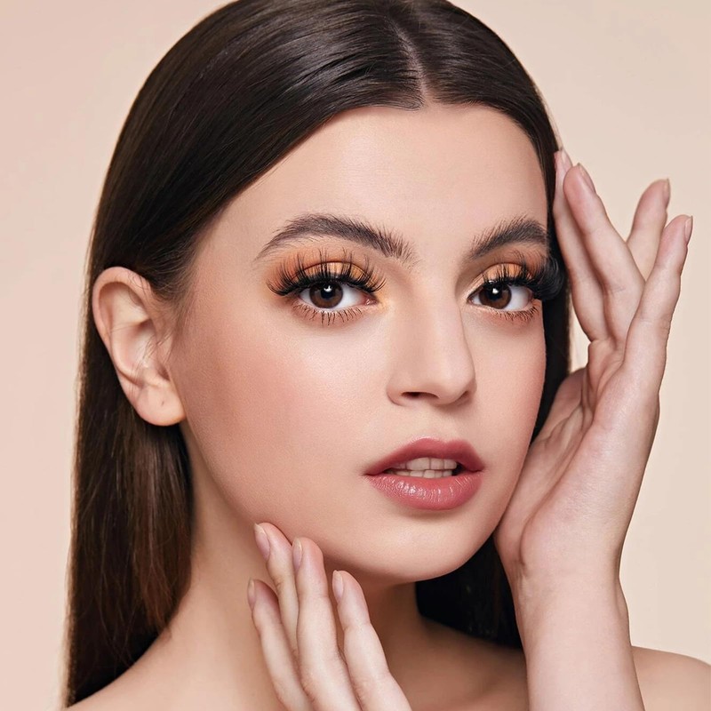 XdealCozyxc 2 Pairs Reusable Magnetic Eyelashes with Lashes, Easy to