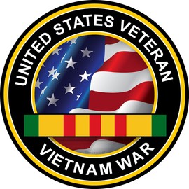 ProSticker 1070V (One) Patriot Series United States Veteran, Vietnam War Military Anchor Decal Sticker (4")