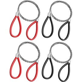 4PCS Metal Wire Saw Hand Pocket String Rope Saw Emergency Survival Tool PVC Pipe Cutting Tool for Wood Camping Hiking Hunting,Stainless Steel Tool （2 Red and 2 Black）