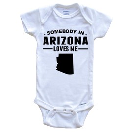 Somebody in Arizona Loves Me One Piece Baby Bodysuit - Arizona Baby Bodysuit, 18 Months White