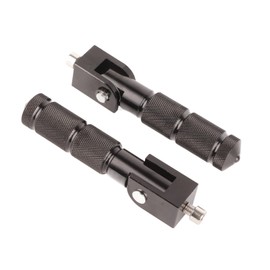 Foot Pegs 2Pcs Aluminum Pedals Universal Motorcycle Foot Peg Electric Car 8MM 90 Degree Folding Support Rod Motorbike Footrest Accessories(Black)