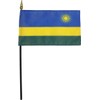 Rwanda - 4 in x 6 in World Stick Flag