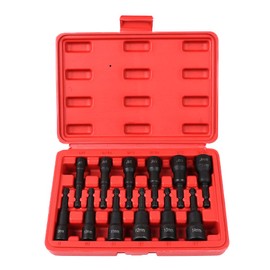 HORUSDY 12-Piece Magnetic Nut Driver Set, Metric & Imperial Size, Impact Socket Drill Bit Adaptor 1/4" Hex Shank Heavy Duty with Storage Case