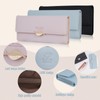 AfitLulu Large Women's Long Faux Leather Wallet with Square Snap