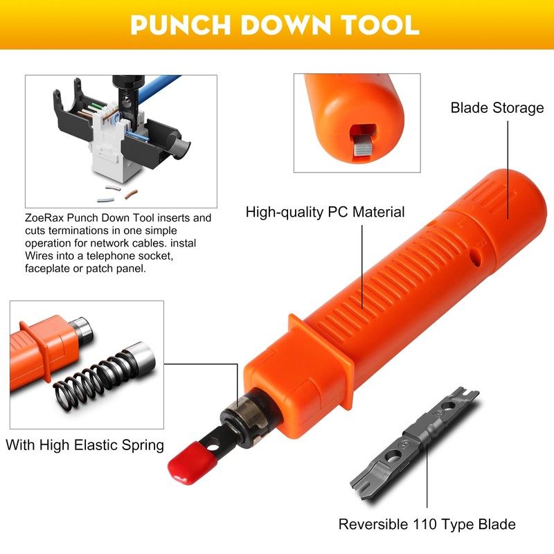 trophable Network Tool Kit, 12 in 1 Professional RJ45 Crimp