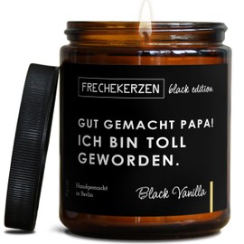 Lustige Duftkerze mit Spruch für Papa | Handgemacht aus Sojawachs | In Geschenkbox | Valentinstag Geburtstagsgeschenk | Geschenkidee Geburtstag Vater, Bester Papap zum Vatertag |Black Vanilla