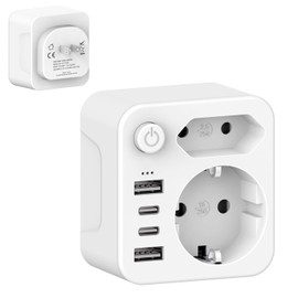 YIDODA Adapter Japan Travel Adapter USA USA Adapter Socket 2 Way Travel Adapter Travel Plug Schuko to Type A for USA, Japan, Canada, White