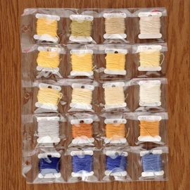 StoreSMART – Binder Page with Flaps for Embroidery & Cross-Stitch Floss Thread Bobbins – 20 Pocket - 10-Pack - (VH1173F-FLOSS-10)