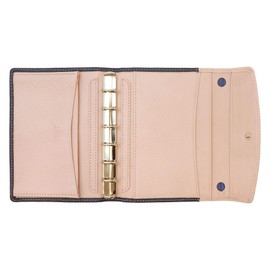 Personal Organizer, Mini 6 Holes, Modern Lace Flap, Ring Diameter 0.5 inches (13 mm), Lovely Navy 1247-0